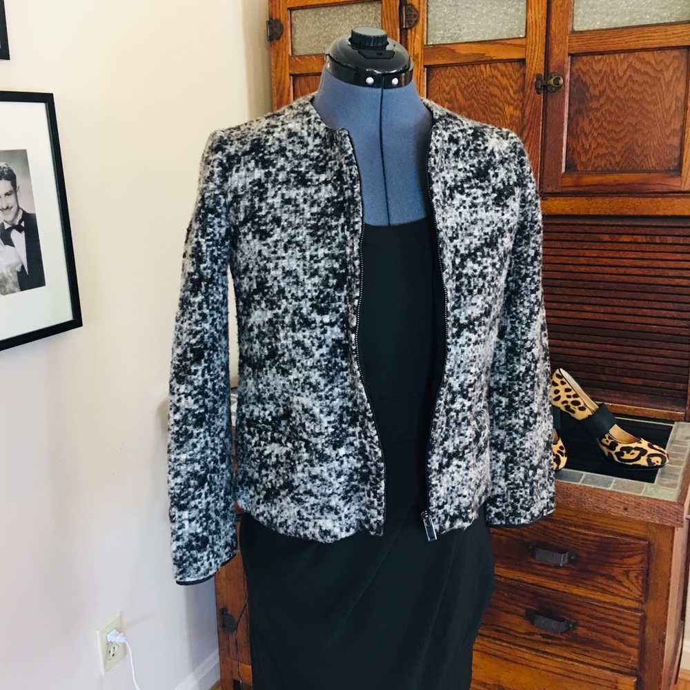 Ann Taylor, szS, black:gray tones, wool blend
